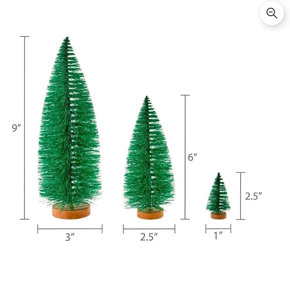 Holiday Time 16 Pieces Christmas Village Bottlebrush Tree Set Various Sizes New
